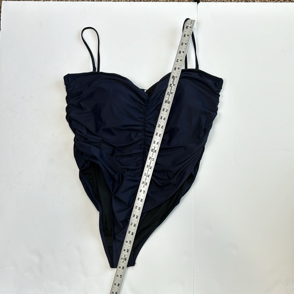 J. Crew Ruched Sweetheart One Piece Swimsuit Women's Plus 22 Navy Blue New BF176 - Picture 6 of 14